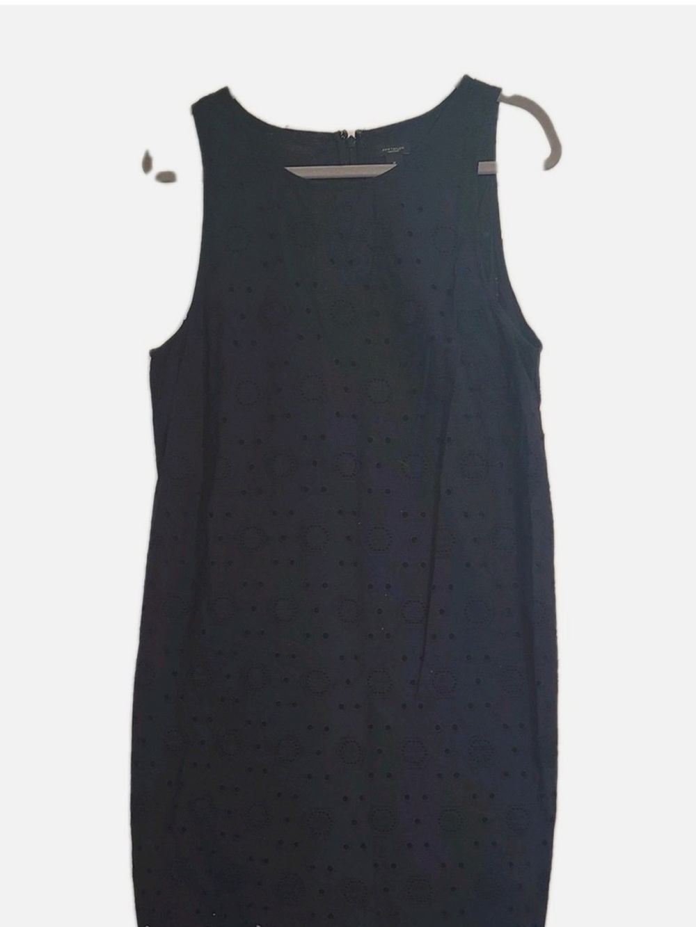 Ann Taylor Black Sleeveless Eyelet Midi Dress